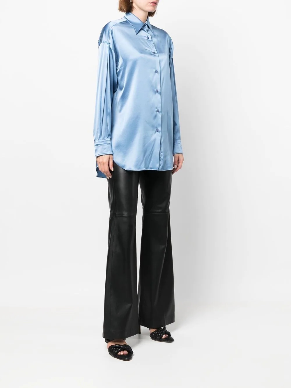 stretch-silk pointed-collar shirt - 3