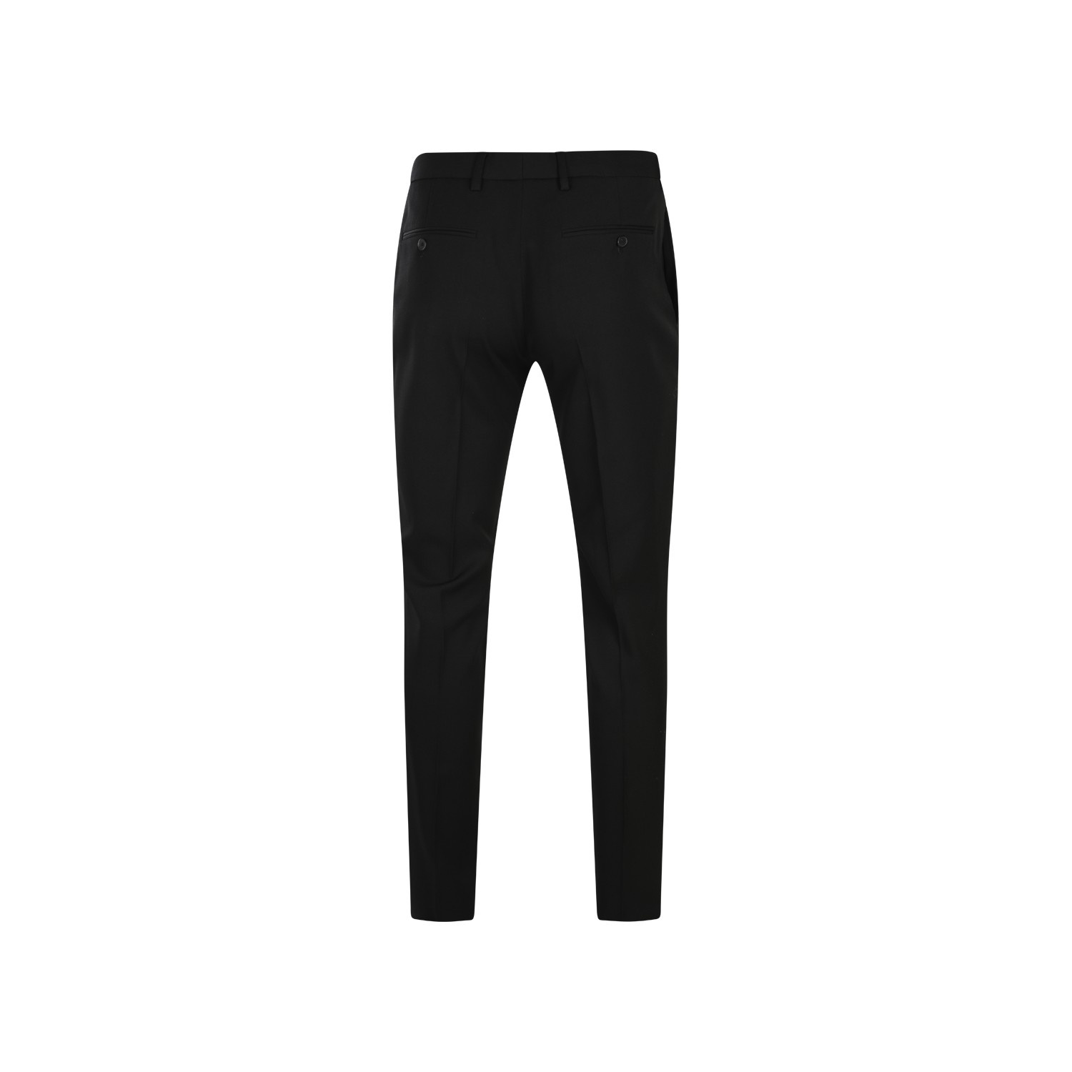 BLACK WOOL TROUSERS - 2