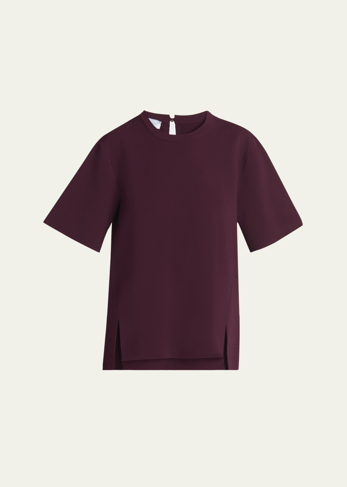 Short-Sleeve Compact Knit Top - 1