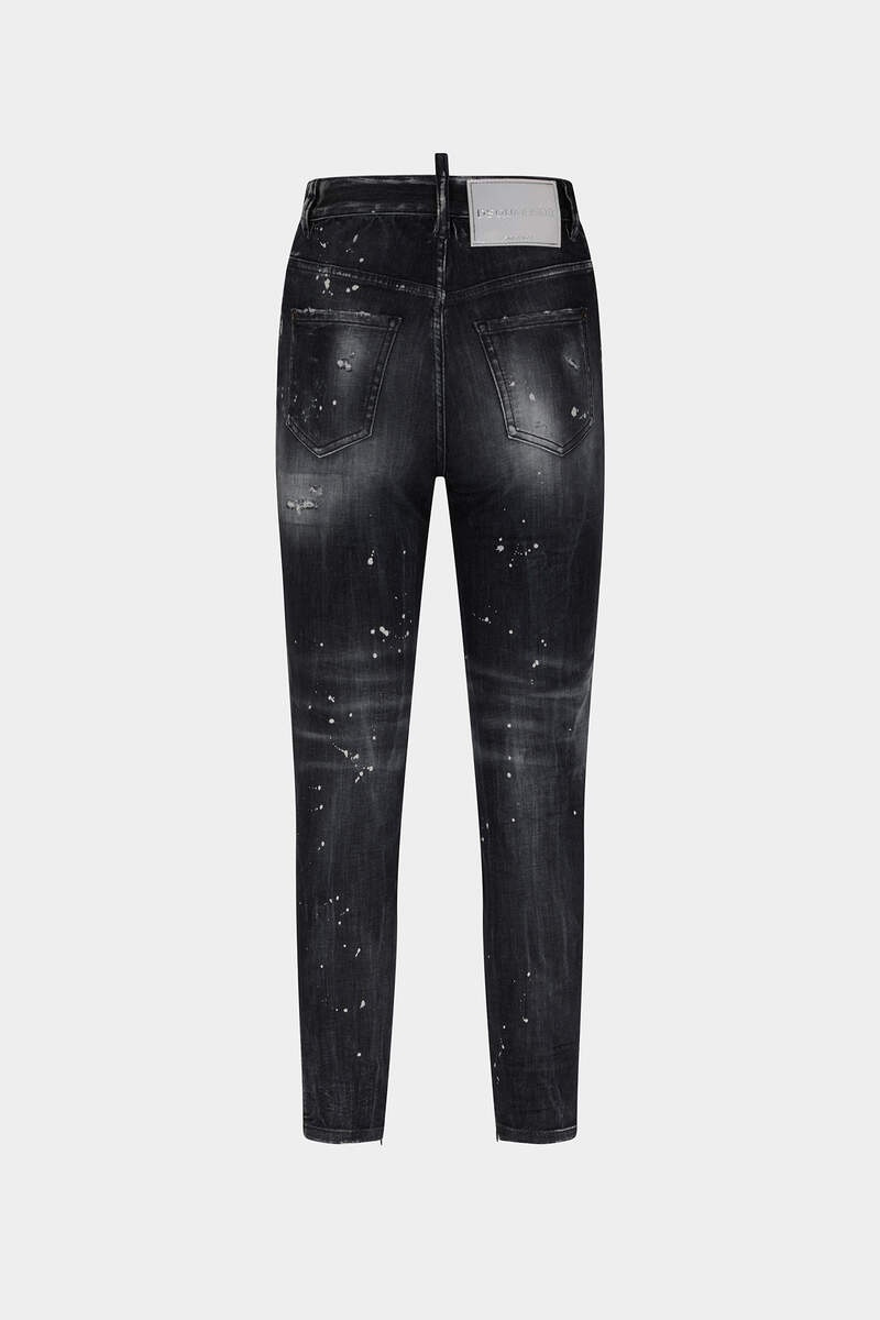 DSQUARED2 BLACK RIPPED WASH HIGH WAIST TWIGGY JEAN outlook