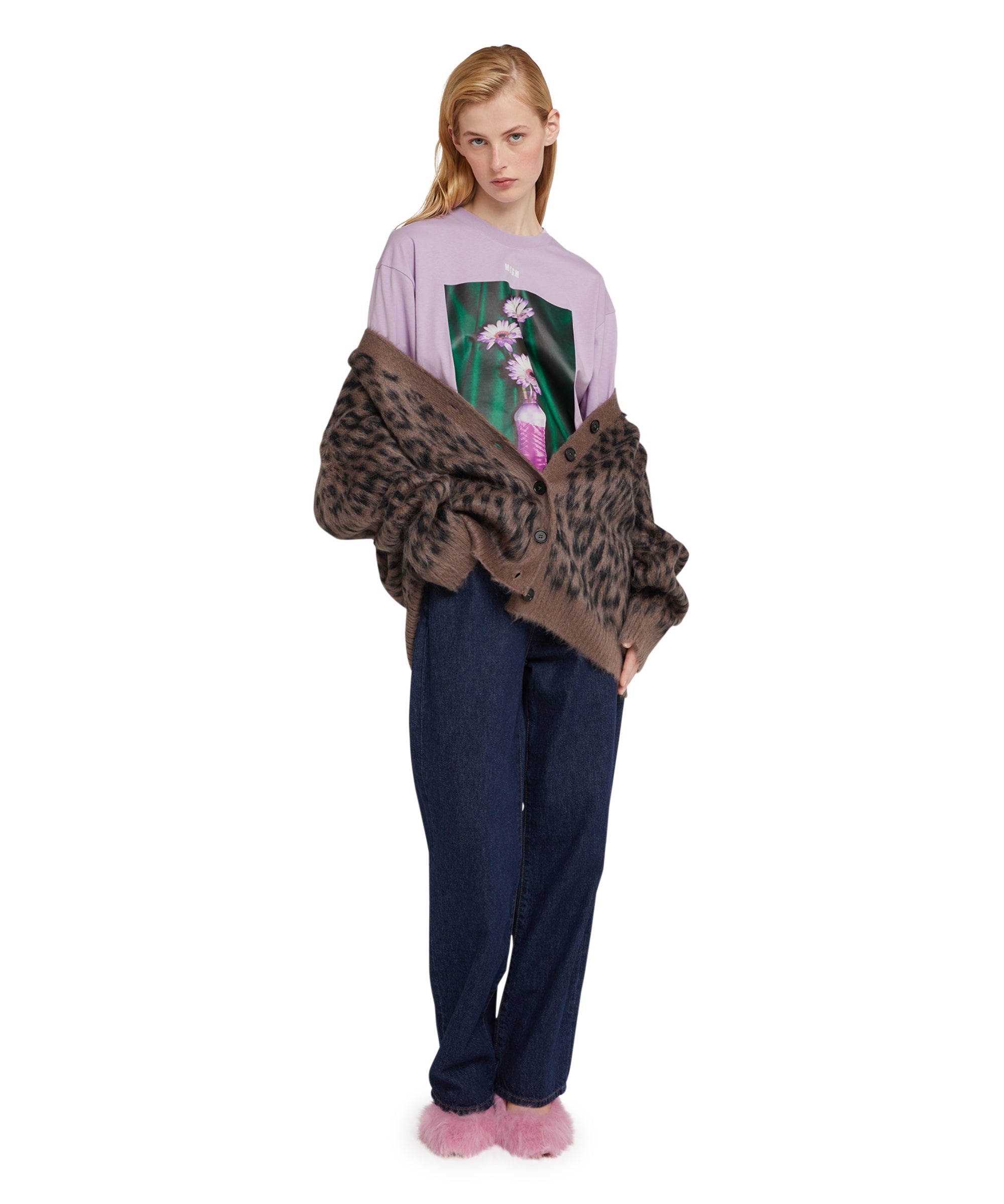 Organic cotton crewneck t-shirt from the MSGM Fantastic Green Capsule - 9