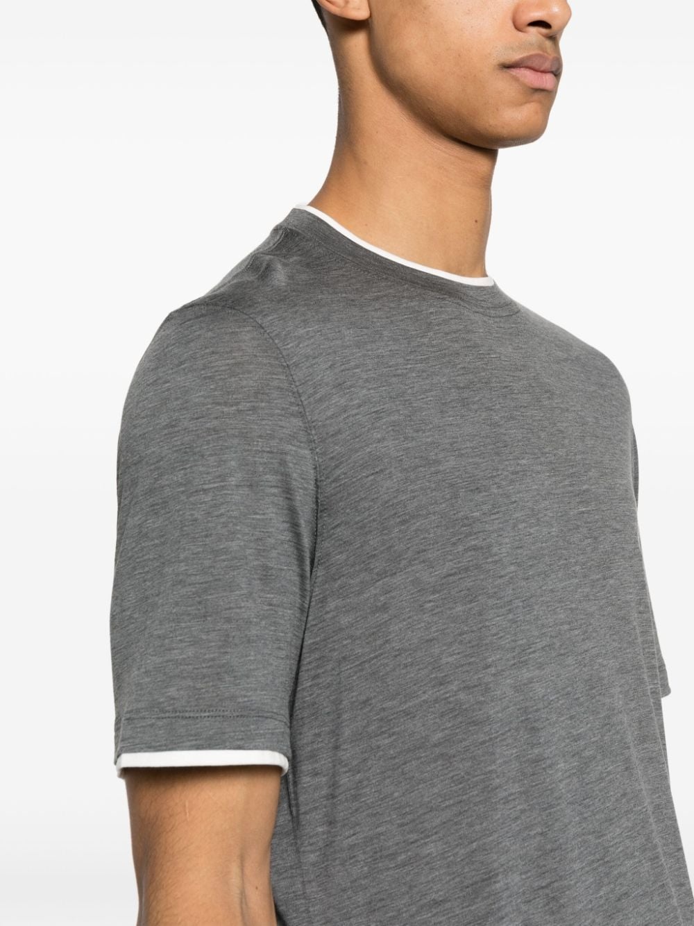 contrast-trim T-shirt - 5