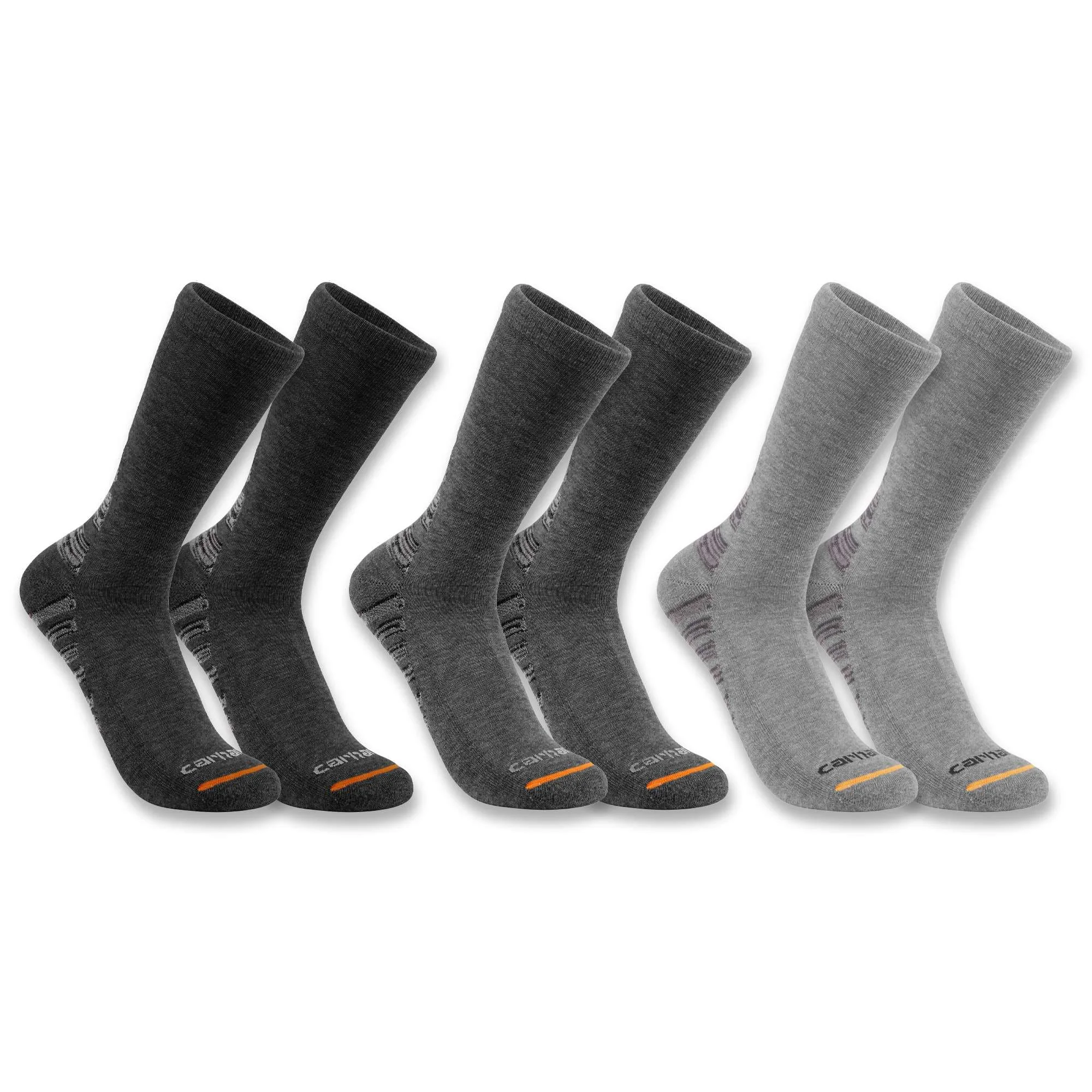 Midweight Synthetic-Cotton Blend Crew Sock 3-Pack - 1
