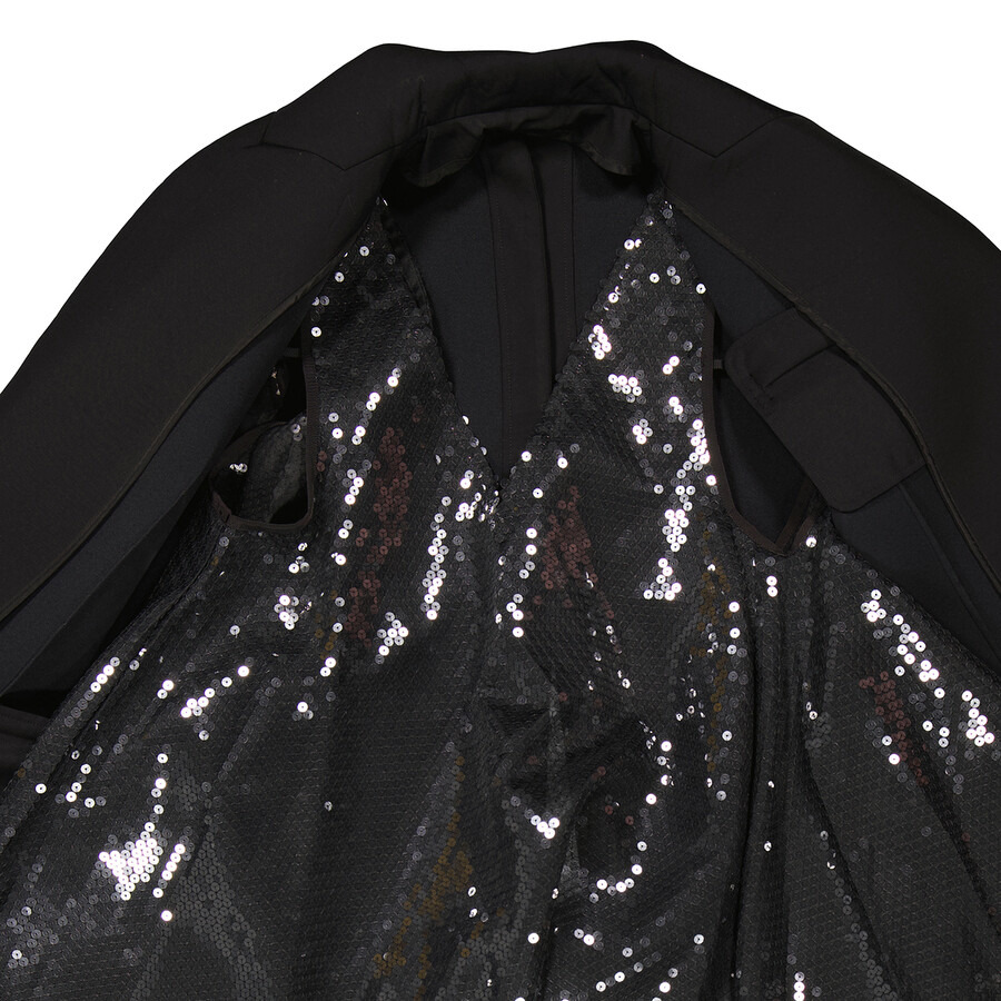 Sacai Ladies Layered Blazer Vest With Sequined Dress, Brand Size 2 (Medium) - 7