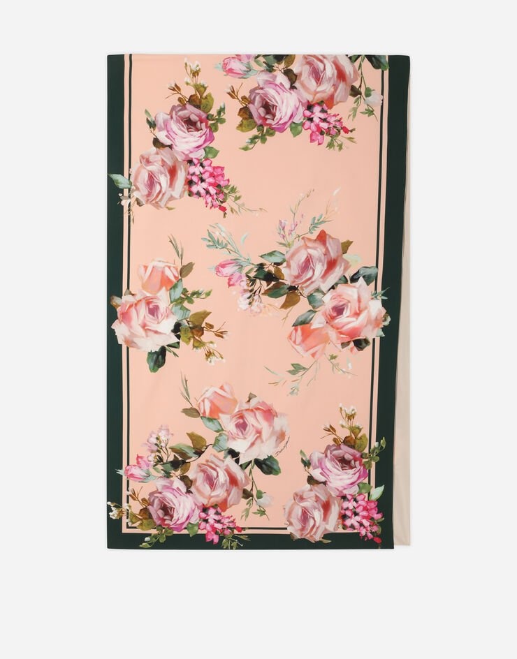 Rose-print charmeuse hijab - 1