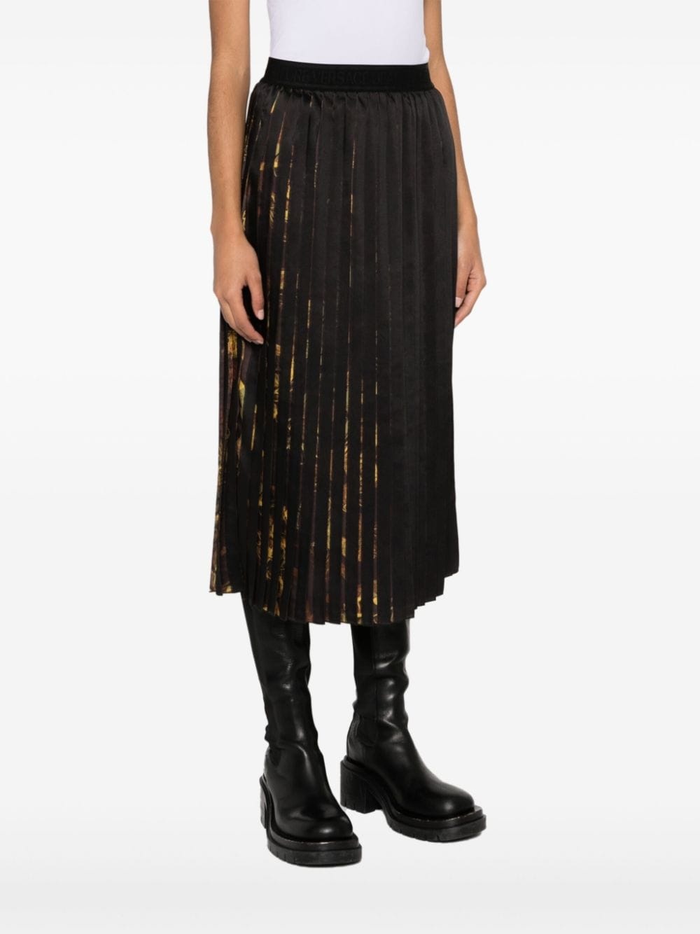 Watercolour Couture pleated midi skirt - 3