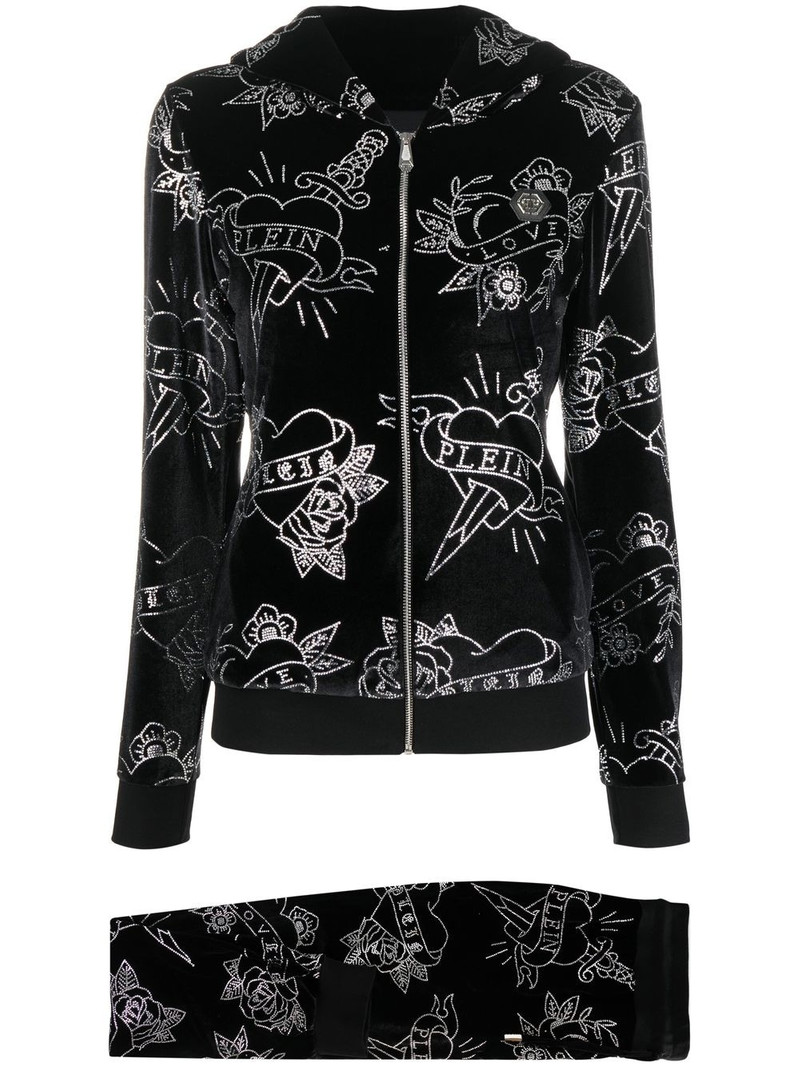 heart velvet tracksuit set 1