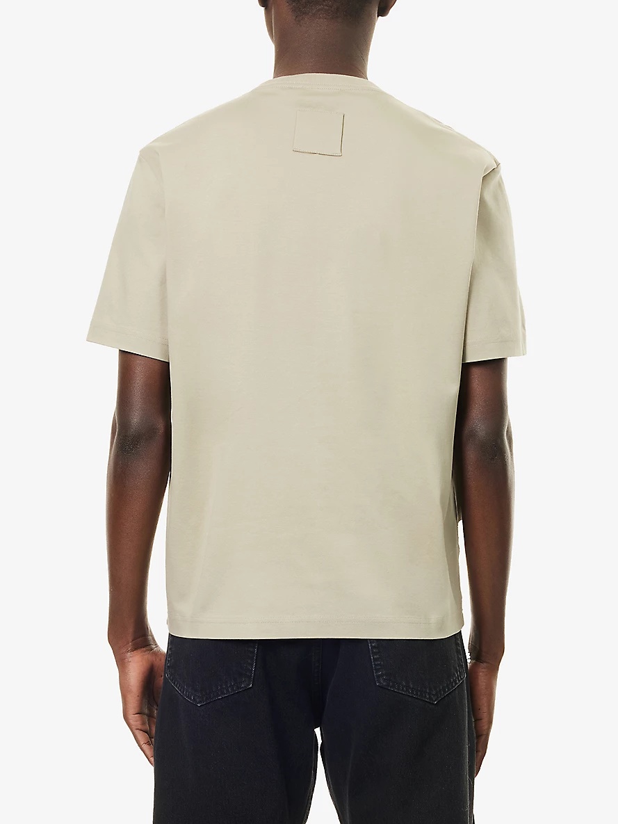 Embossed-Branding Crew-Neck Relaxed-Fit Cotton-Jersey T-Shirt - 4