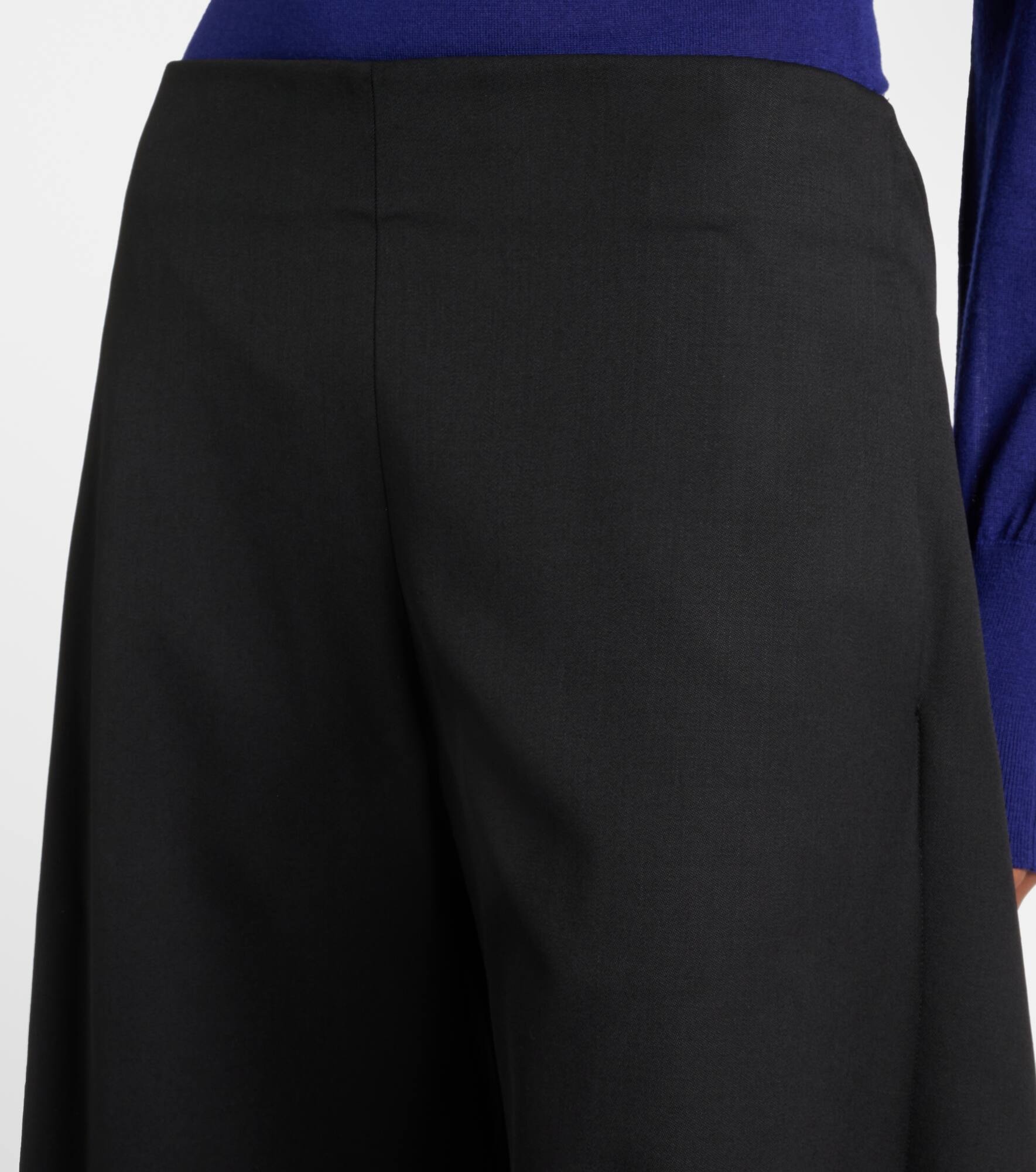 Caped wool wide-leg pants - 4