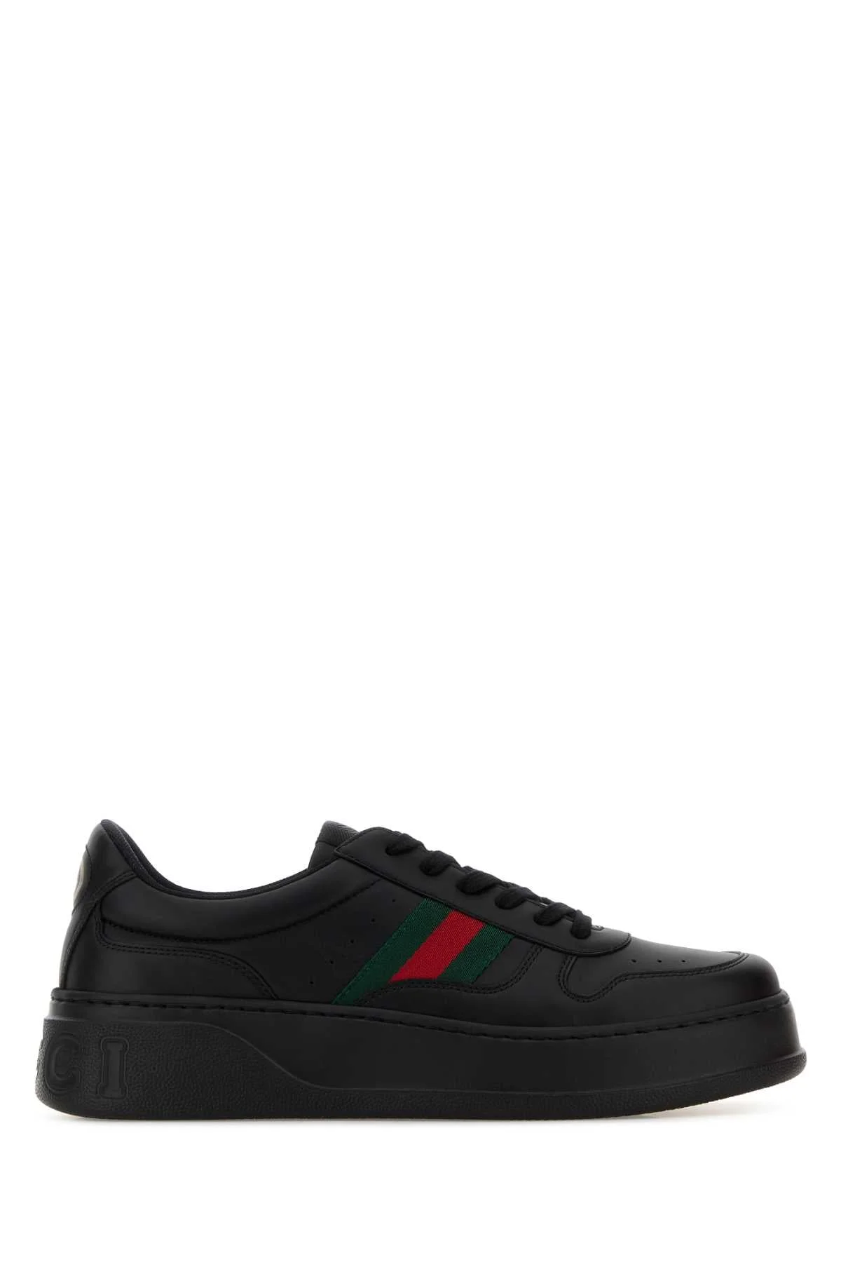 Gucci Men Black Leather Sneakers - 1
