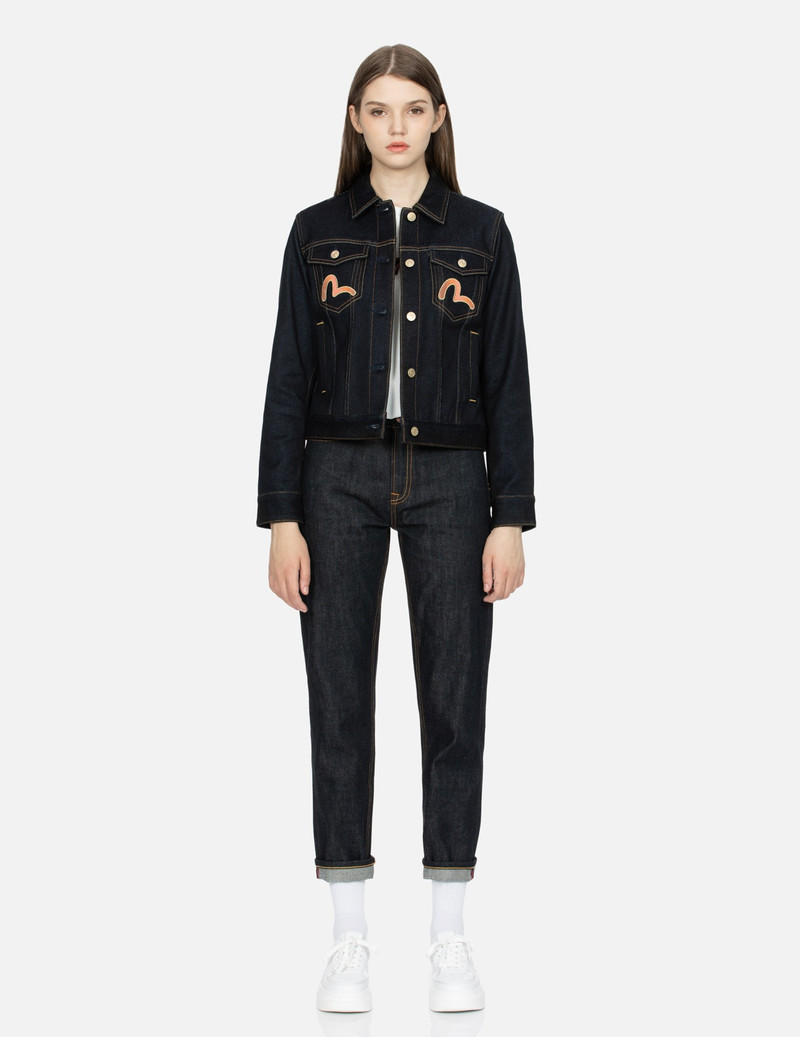 GOLDFISH AND FLORAL FLOW EMBROIDERY REGULAR FIT DENIM JACKET 6