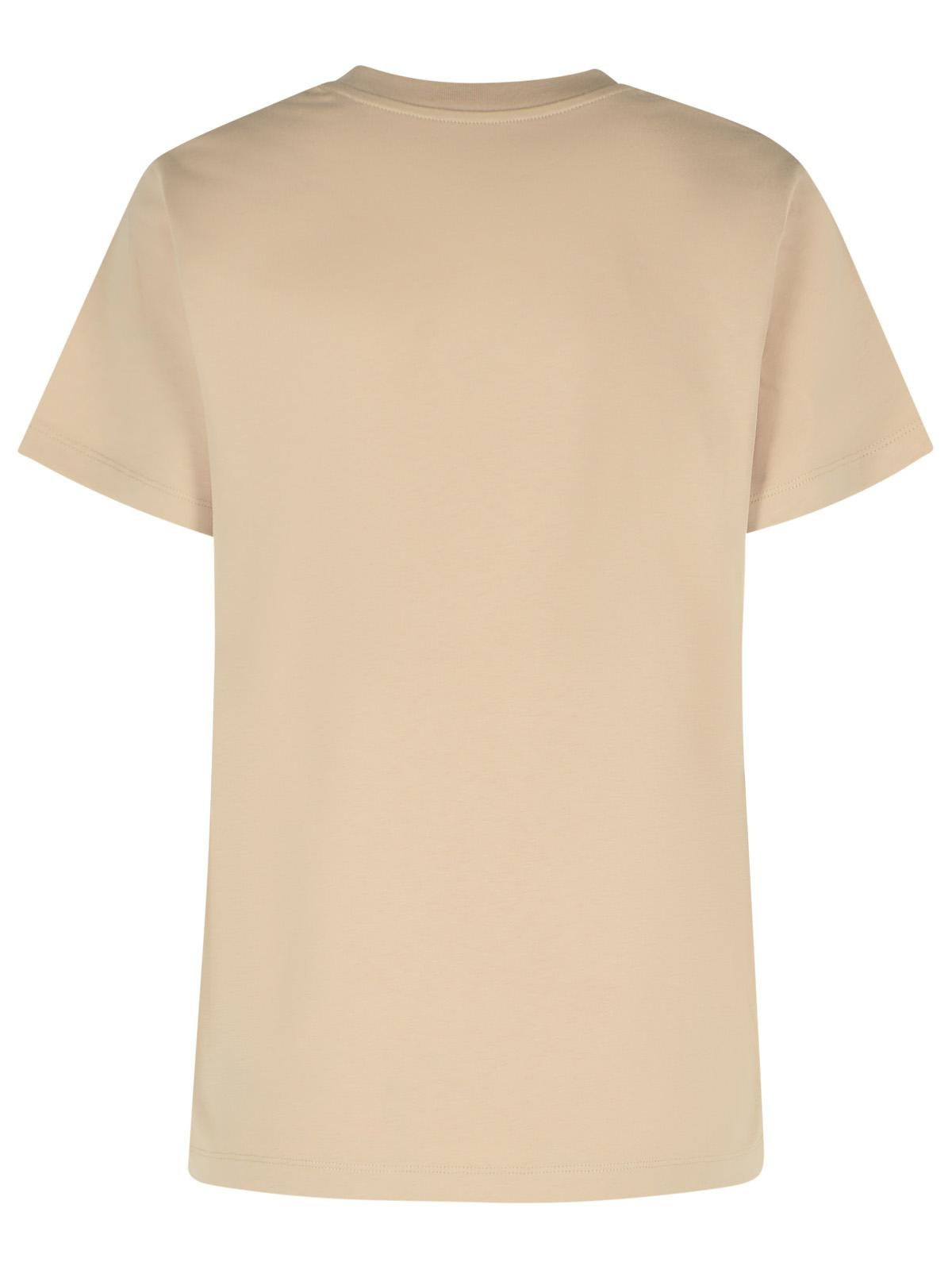 Moncler Beige Cotton T-Shirt Women - 3