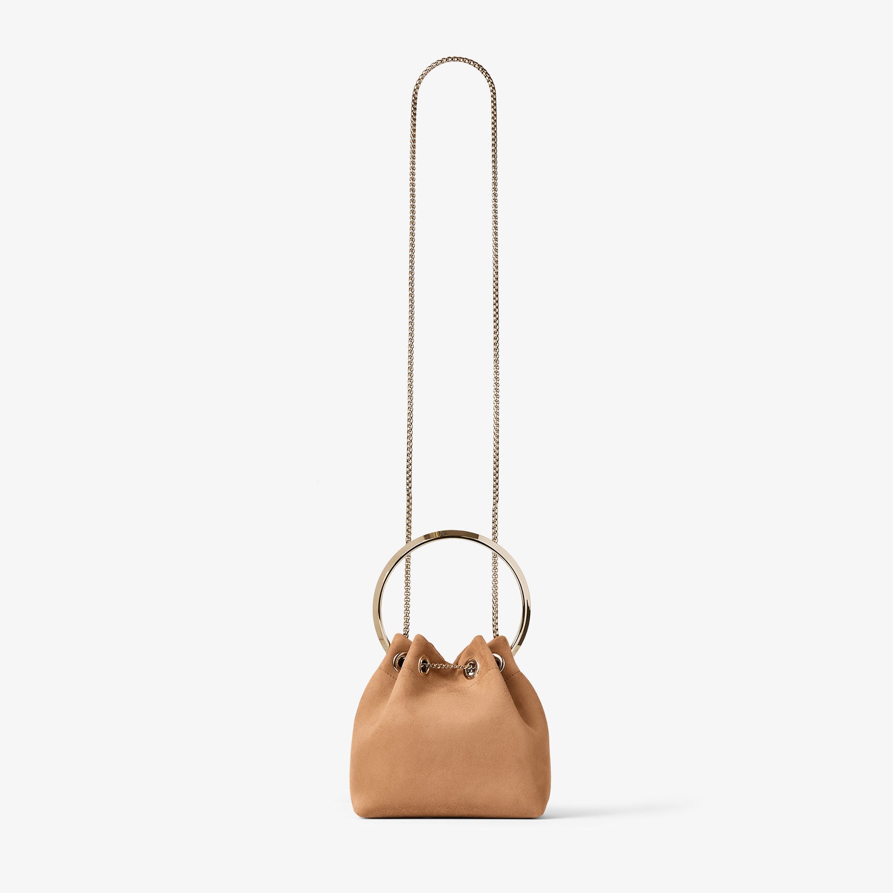 Bon Bon
Toffee Suede Bag With Pearl Closure - 5