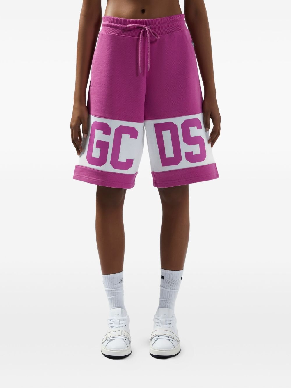 logo-print track shorts - 3