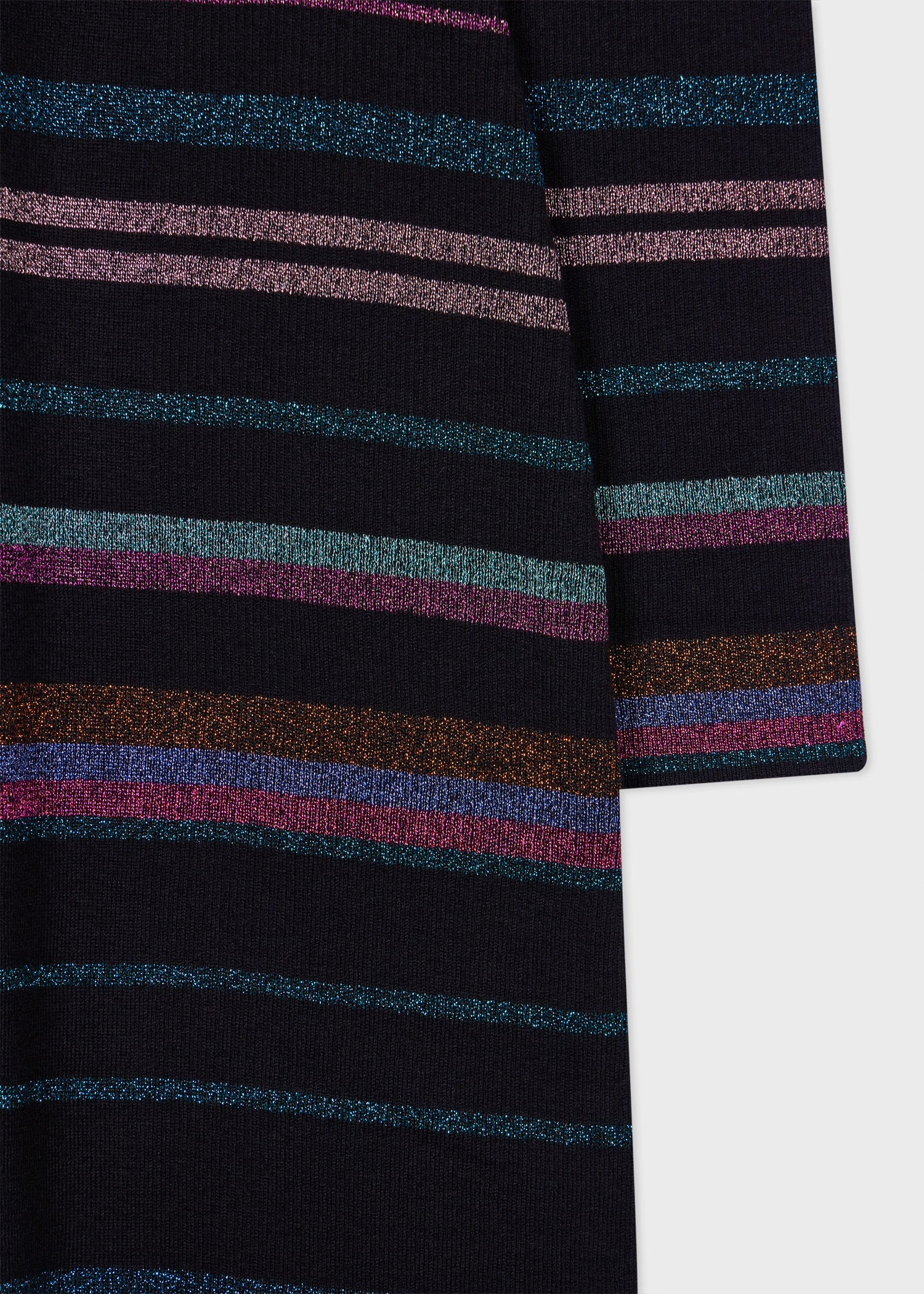 Women's Black 'Midnight Swirl' Glitter Stripe Knitted Dress - 2