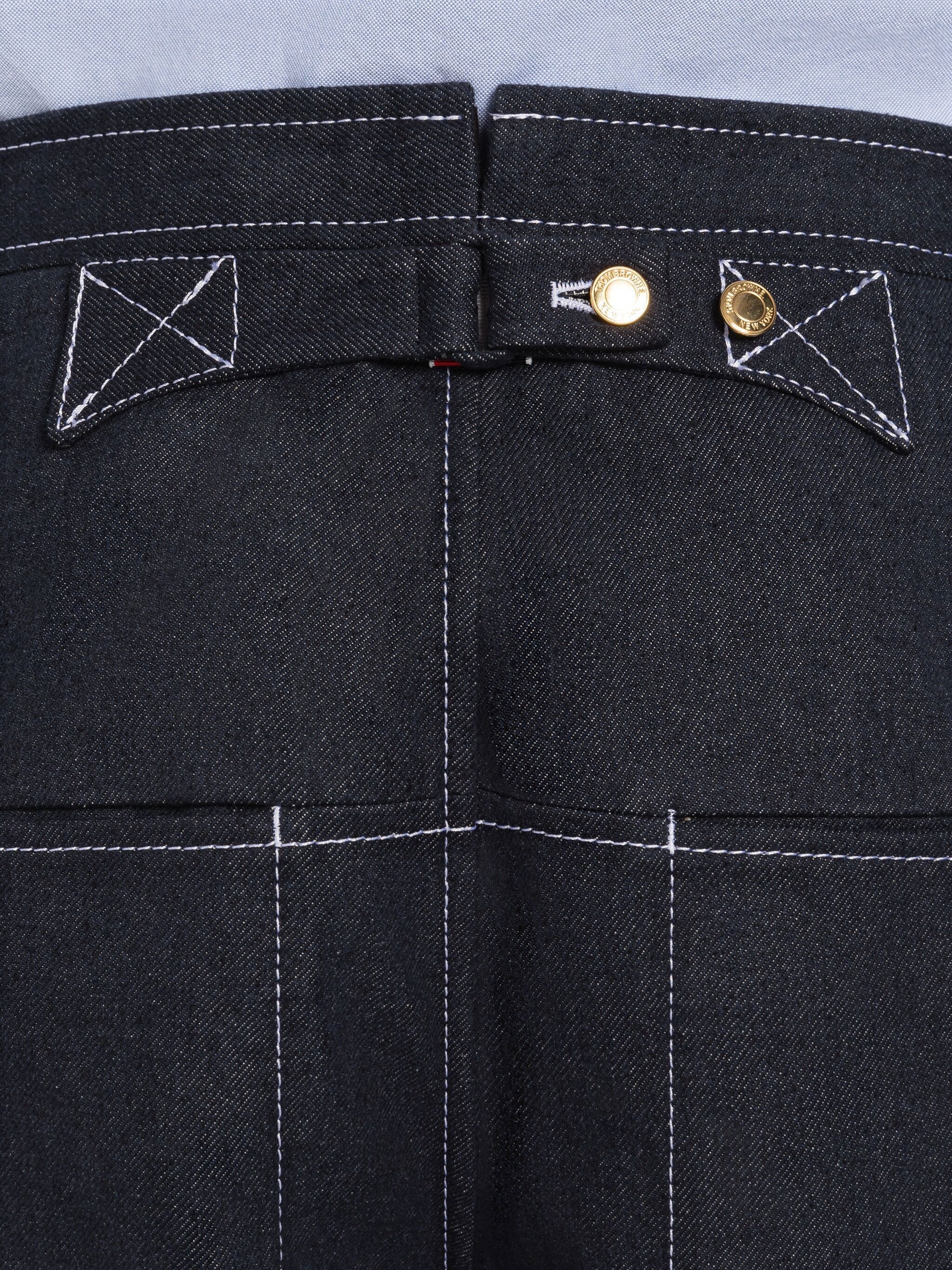 SELVEDGE DENIM TRACK STITCH BACKSTRAP TROUSER - 6