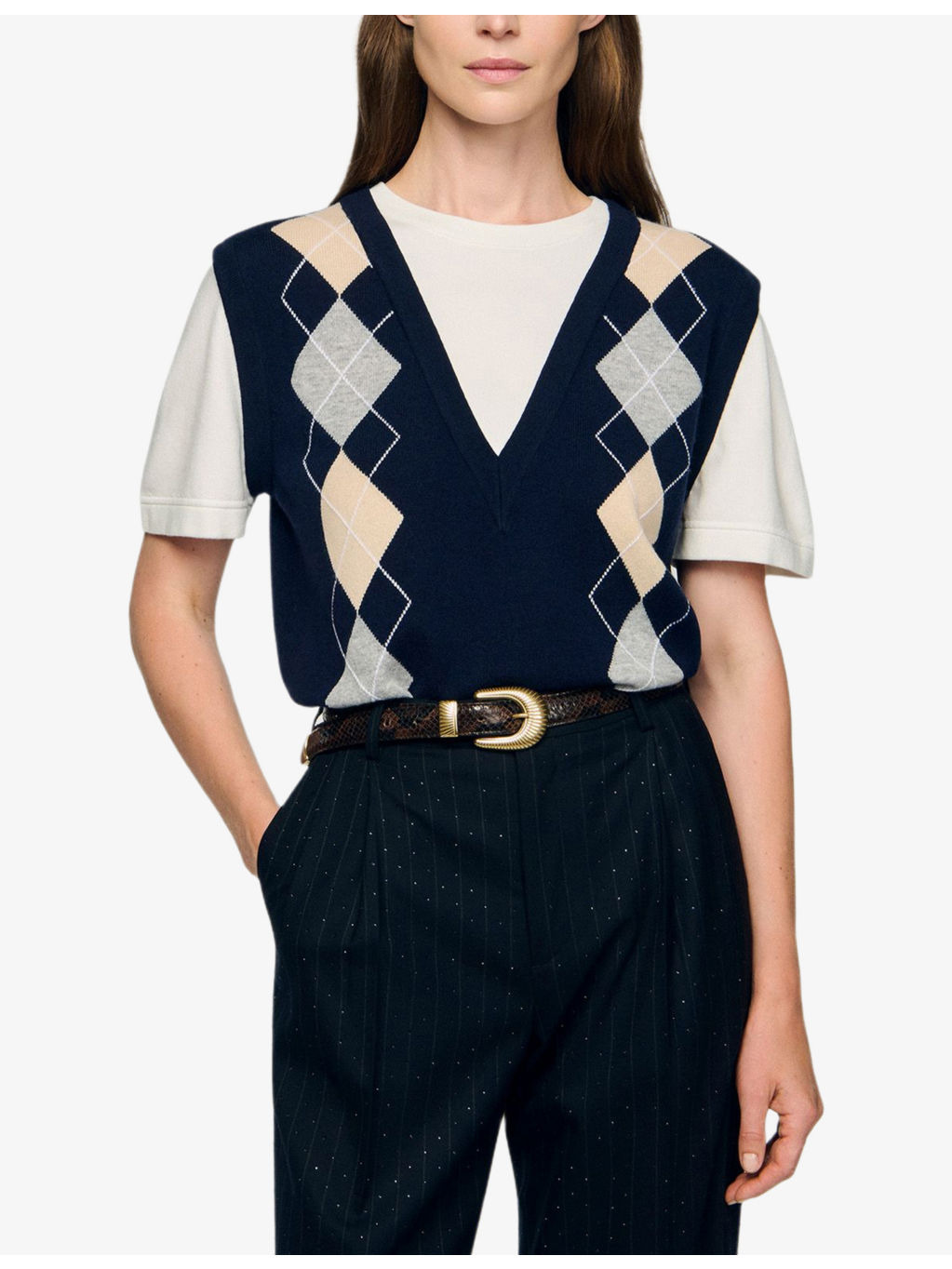 Argyle Layered-Effect Wool And Cashmere-Blend Jumper - 3
