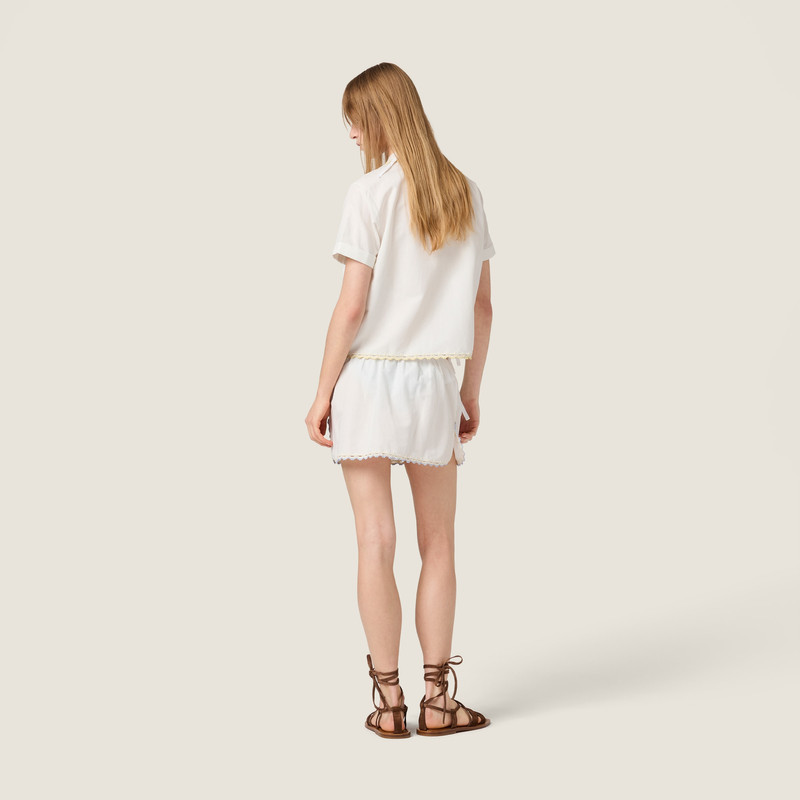 Embroidered slub poplin shirt 3