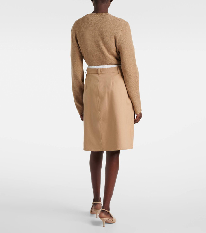 Layered cotton twill midi skirt 3