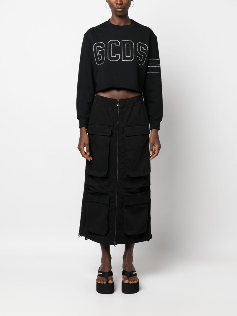 GCDS crystal-logo cropped jumper outlook