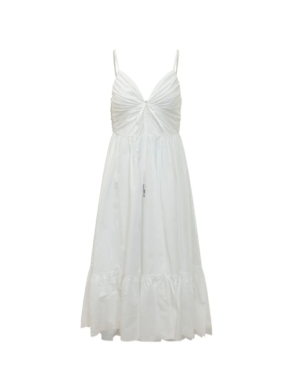 gathered poplin midi dress - 1