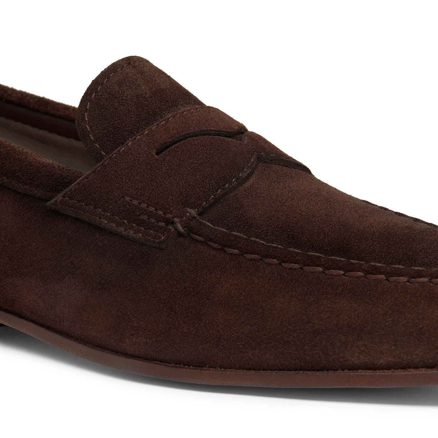 Men’s brown suede penny loafer - 6