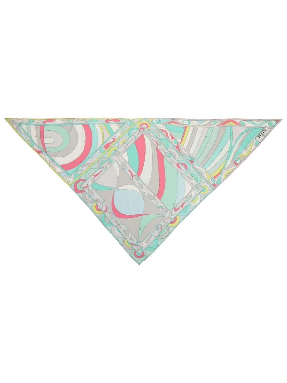 large patchwork-print silk scarf - 1