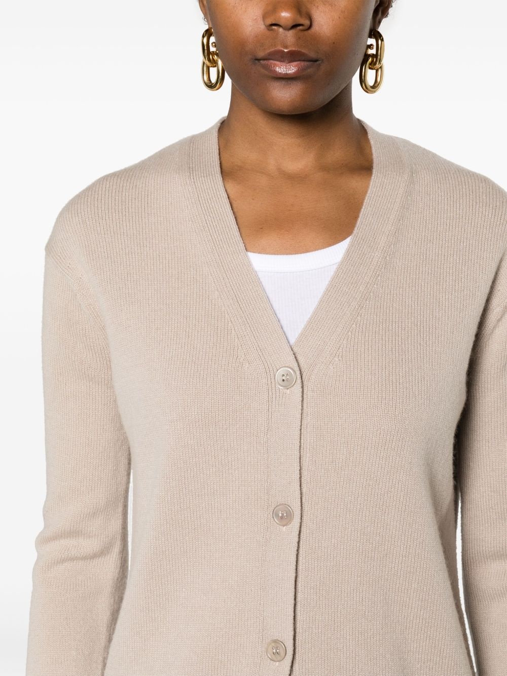 button-up wool-blend cardigan - 5