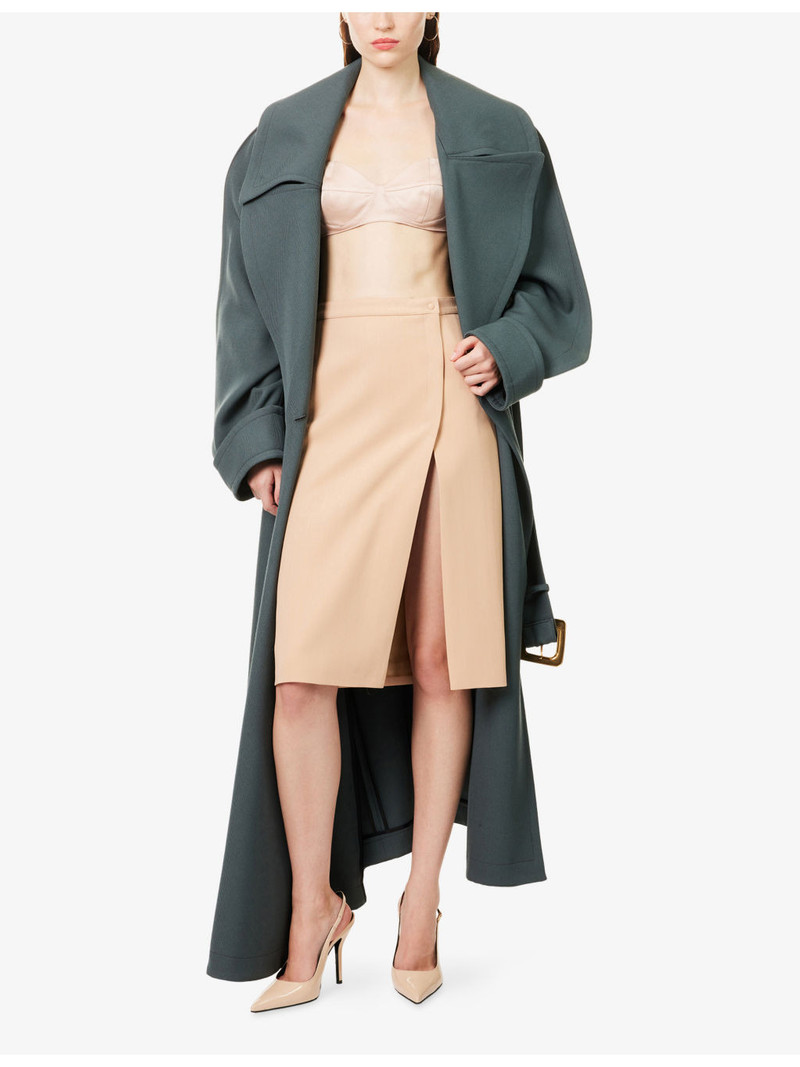 MUGLER Military Belted Notch-Lapels Wool Coat outlook