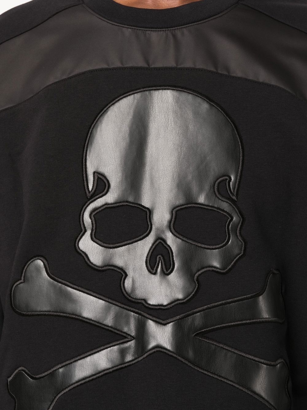 panelled skull swearshirt - 5