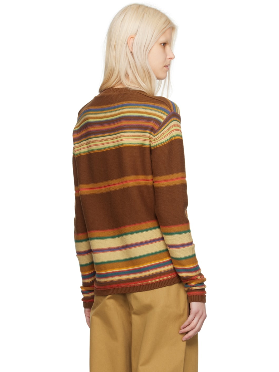 Brown Striped Sweater - 3