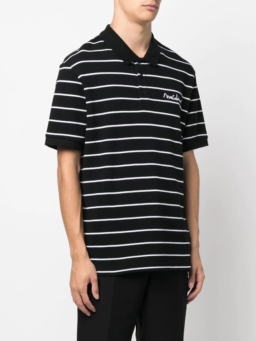 striped short-sleeved polo shirt - 3