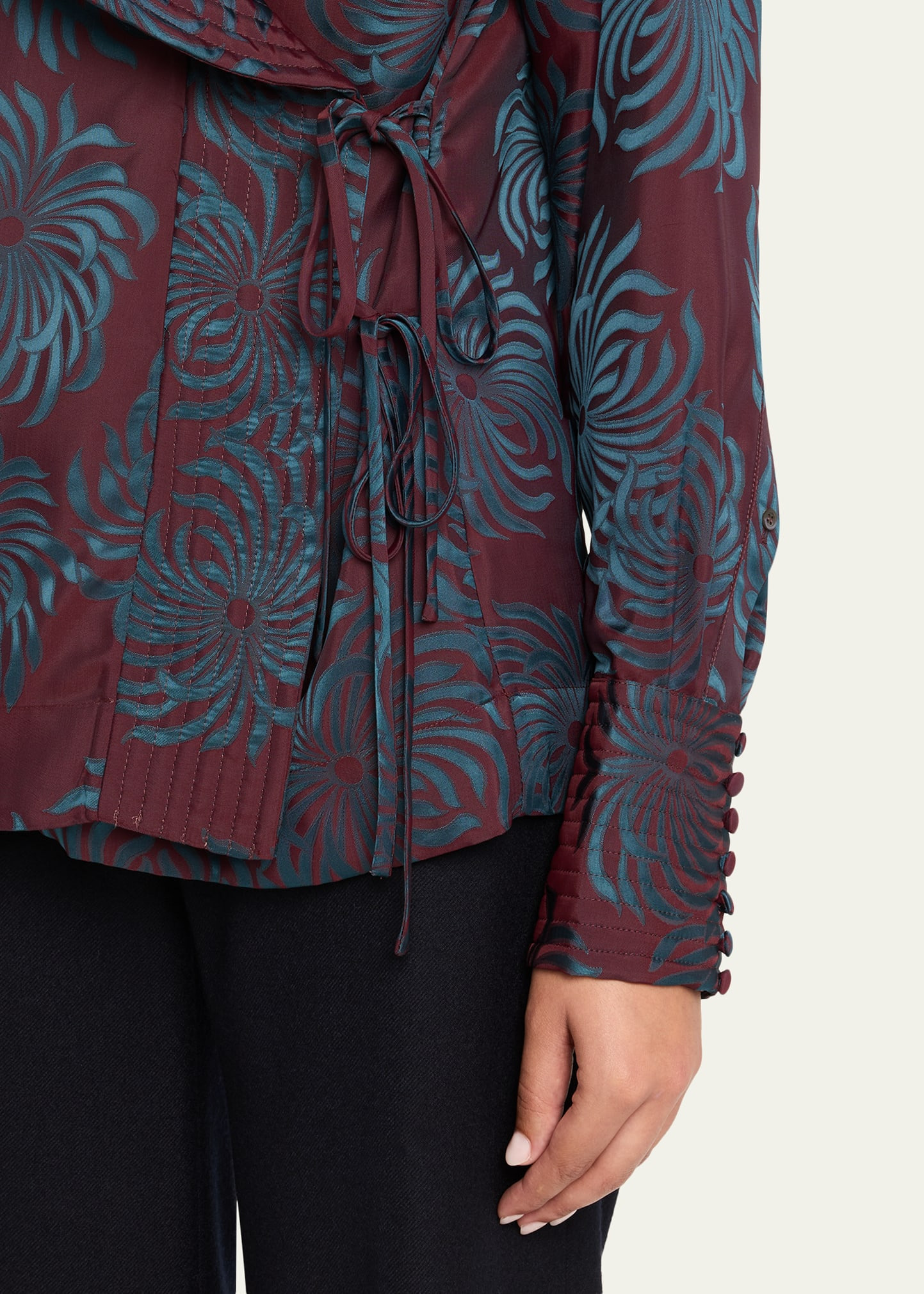 Calberton Printed Ruffle Wrap Blouse - 5