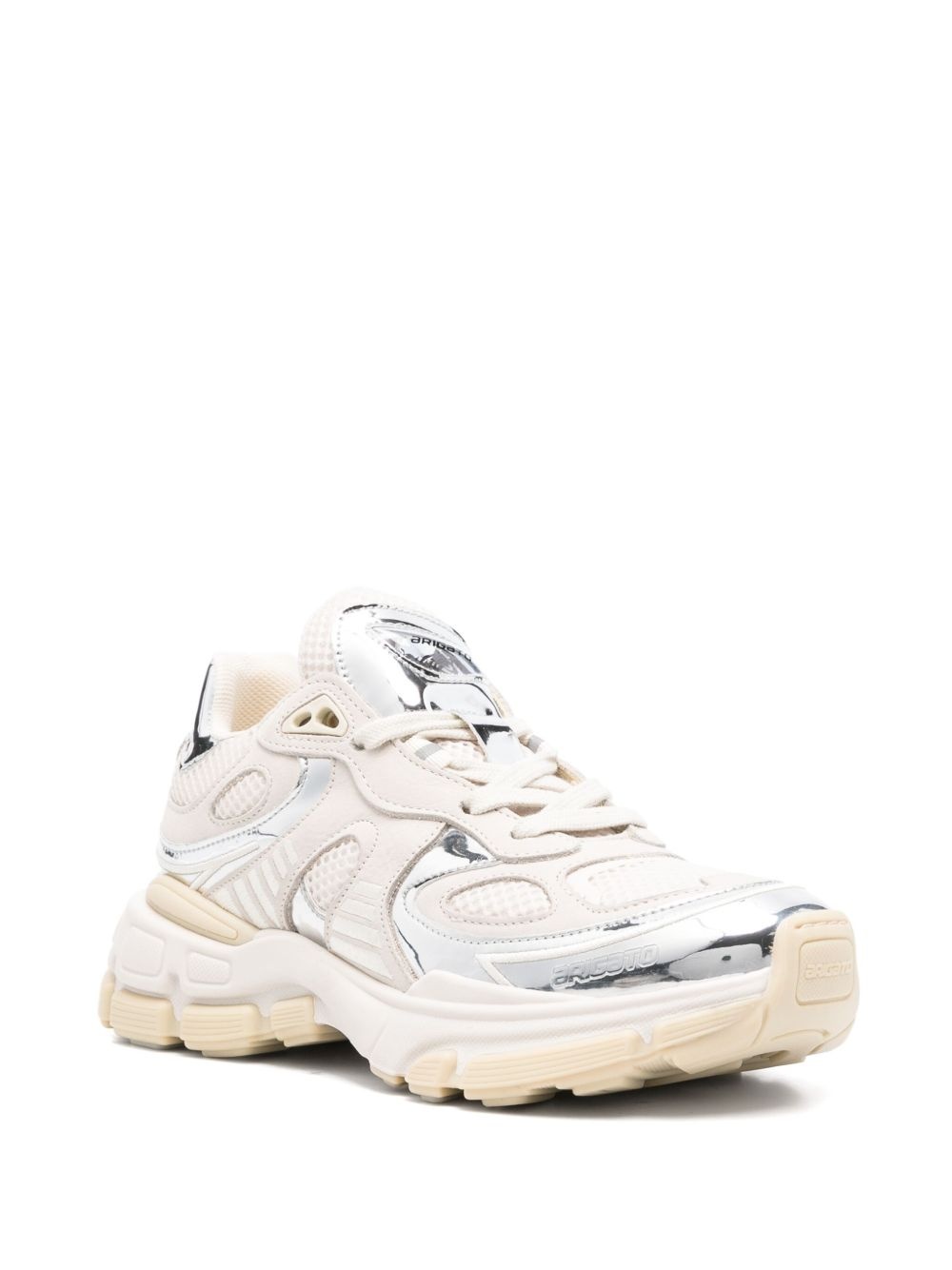 metallic-panel leather sneakers - 2