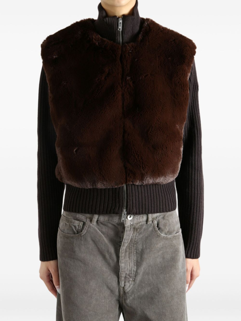 fur zip knitwear - 2