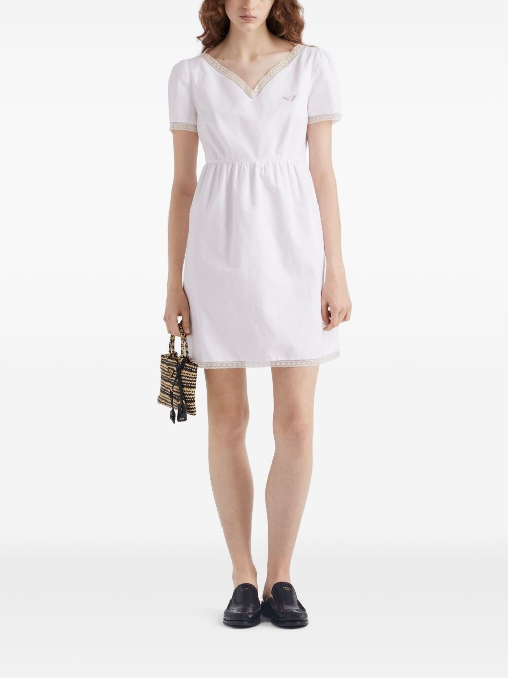 lace-trimmed mini dress - 2