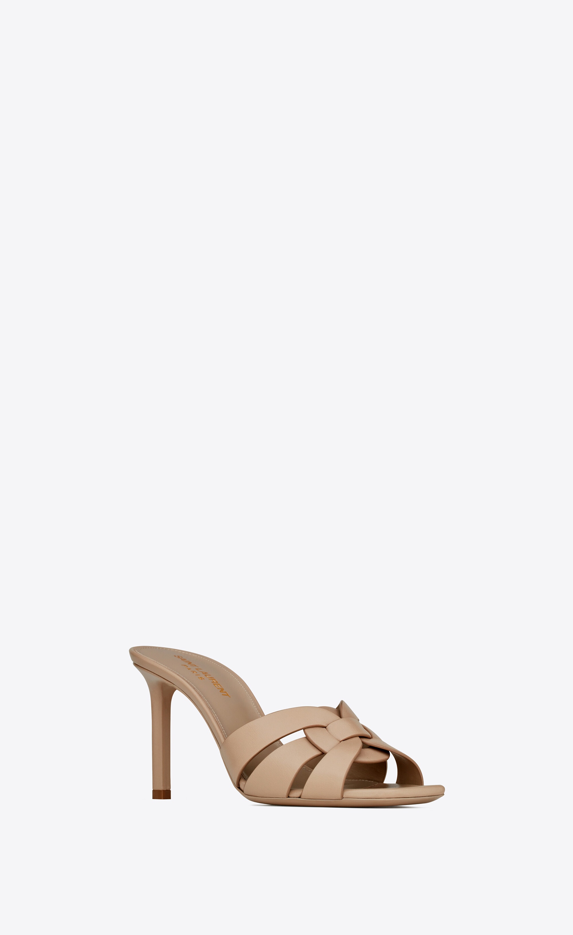 tribute heeled mules in smooth leather - 3