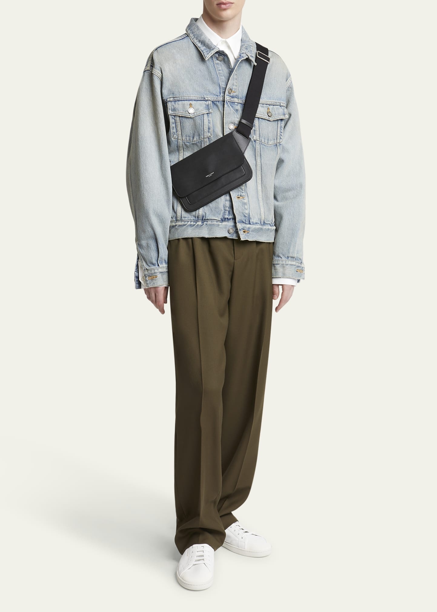 Men's New Line Leather Belt Bag - 5