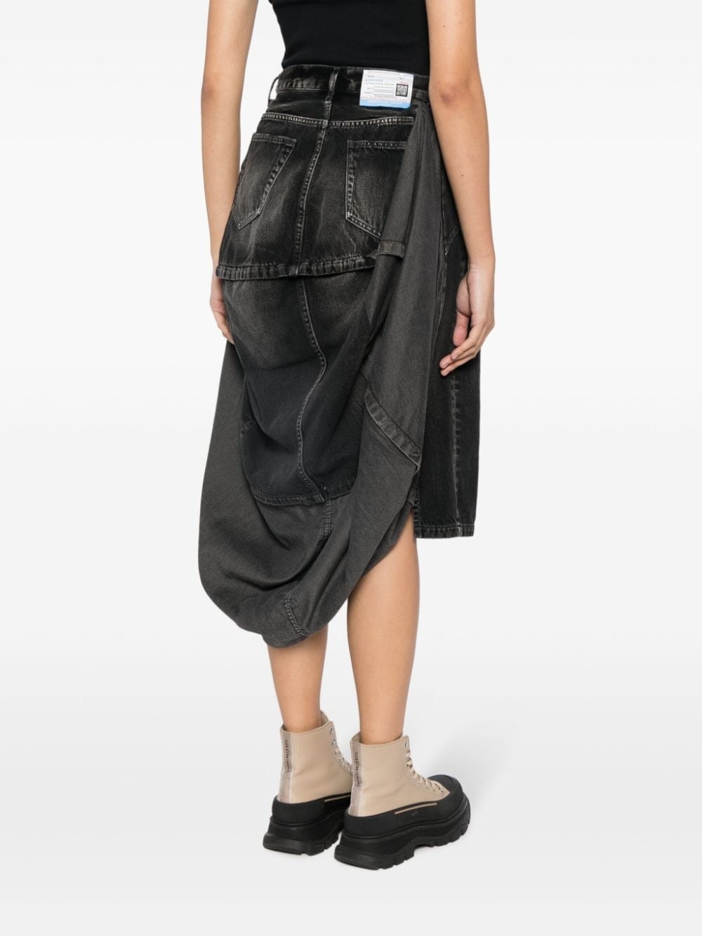 Circle washed denim skirt - 4