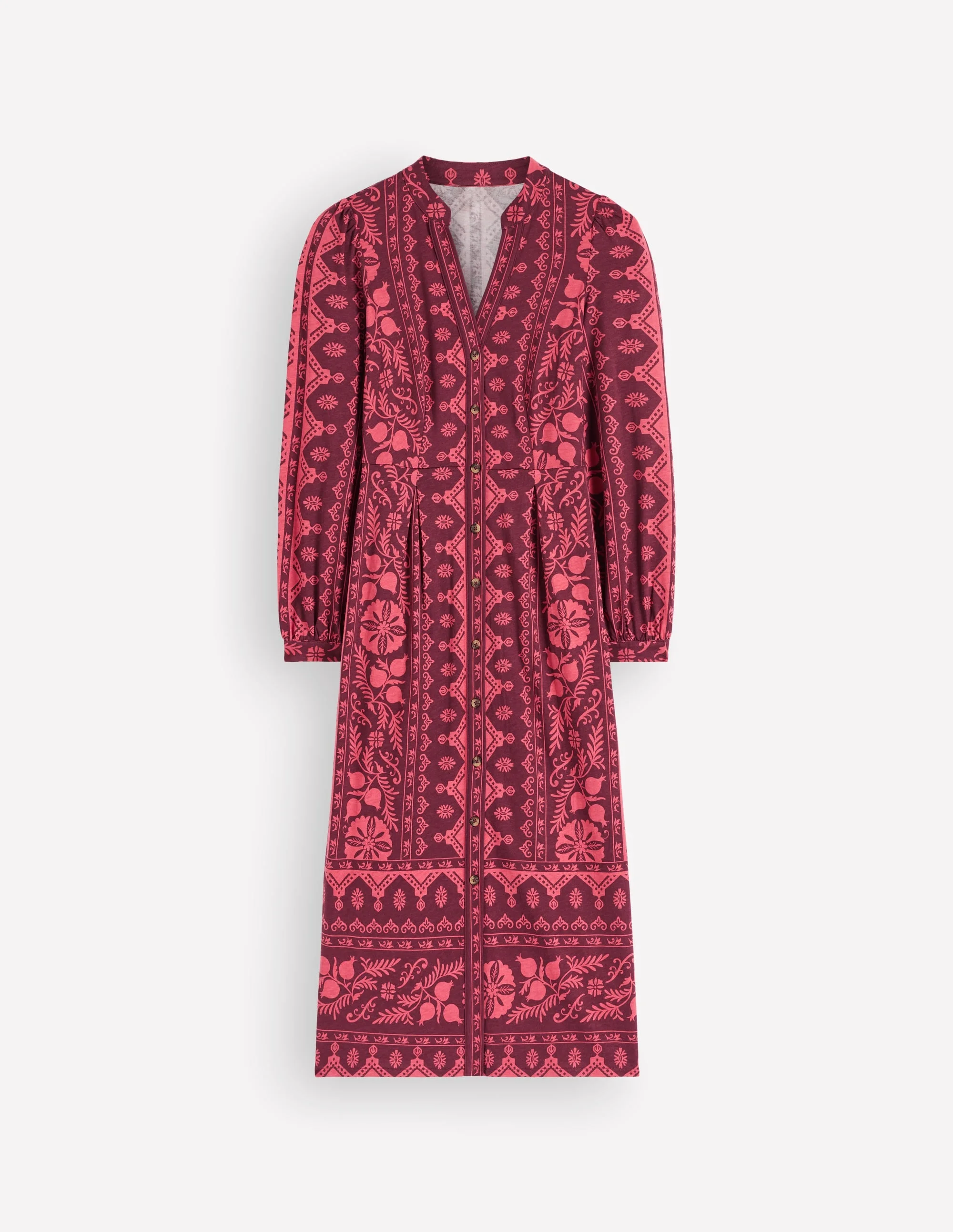 Juliet Jersey Midi Dress-Deep Wisteria, Charmed Foliage - 1