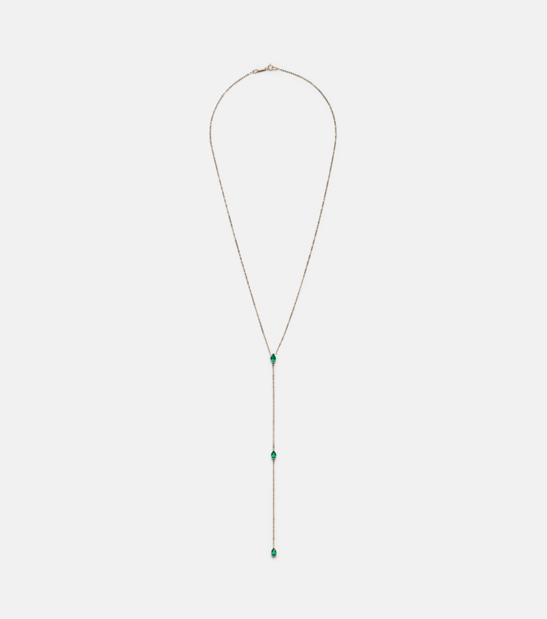 18kt gold necklace with emeralds - 1