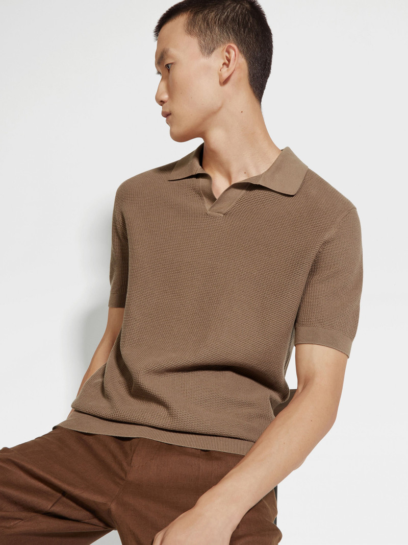 LIGHT BROWN PREMIUM COTTON POLO SHIRT 3
