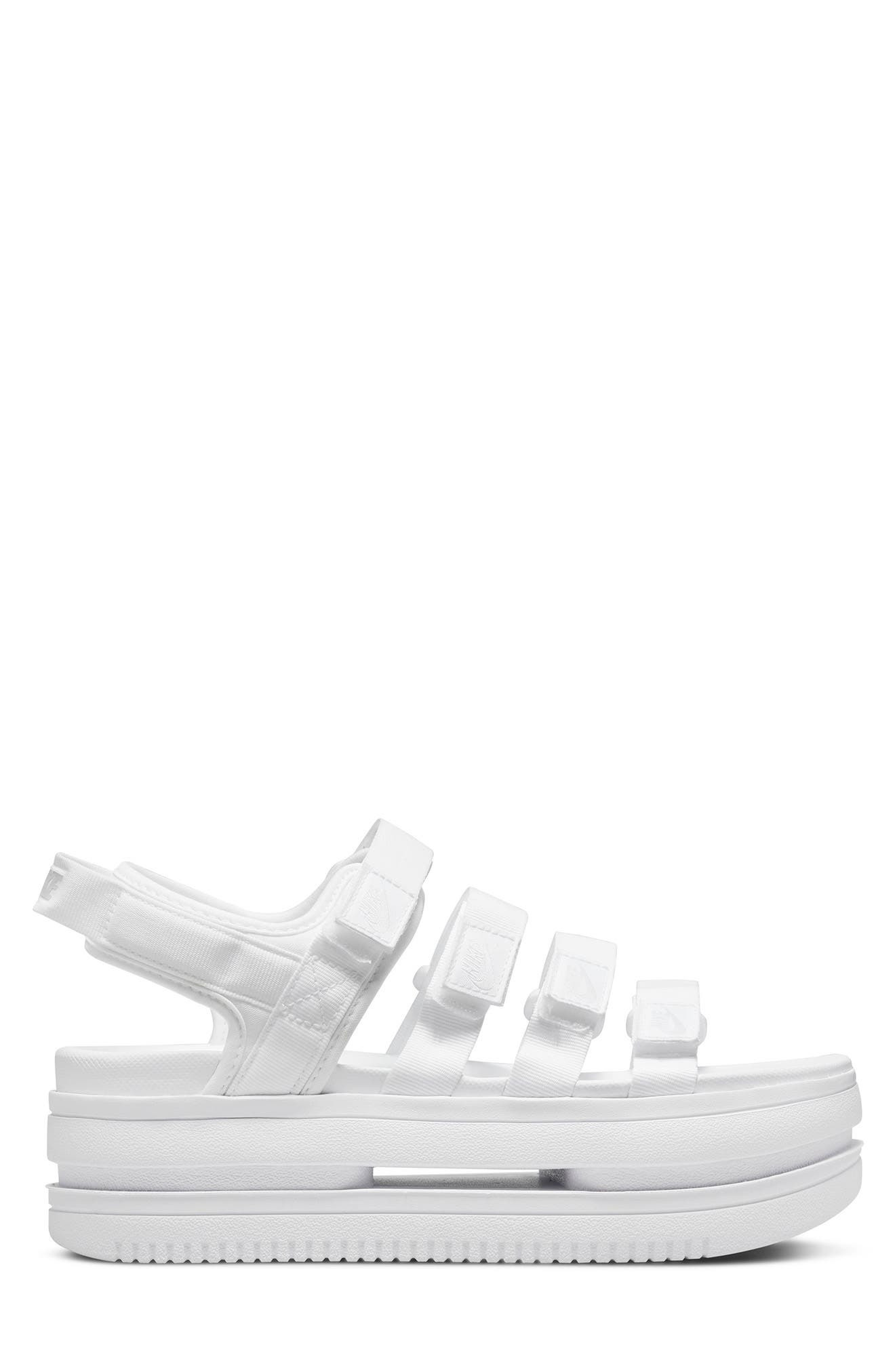 Nike Icon Classic Platform Sandal in White/Pure Platinum/White at Nordstrom - 1