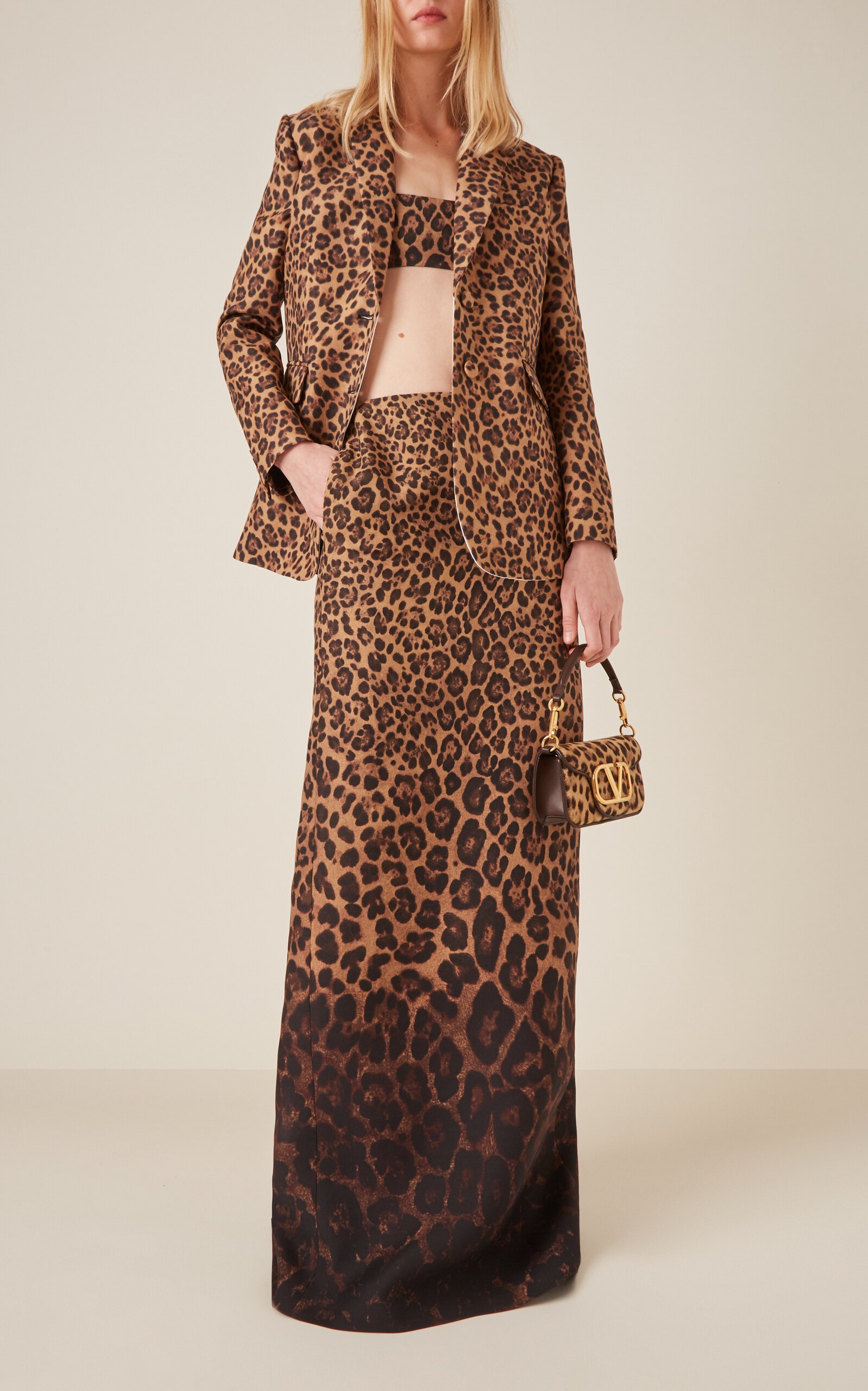 Animal-Print Wool-Silk Maxi Skirt animal - 2