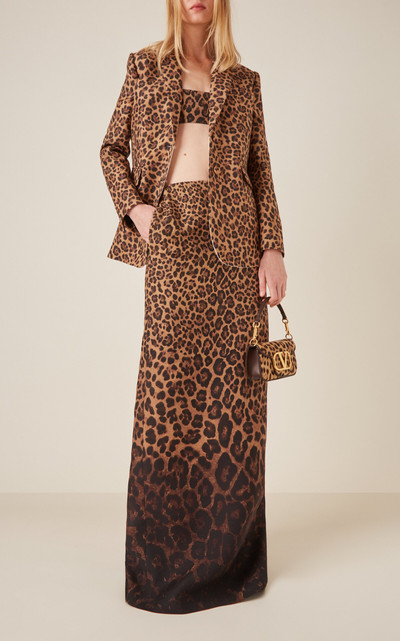 Valentino Animal-Print Wool-Silk Maxi Skirt animal outlook