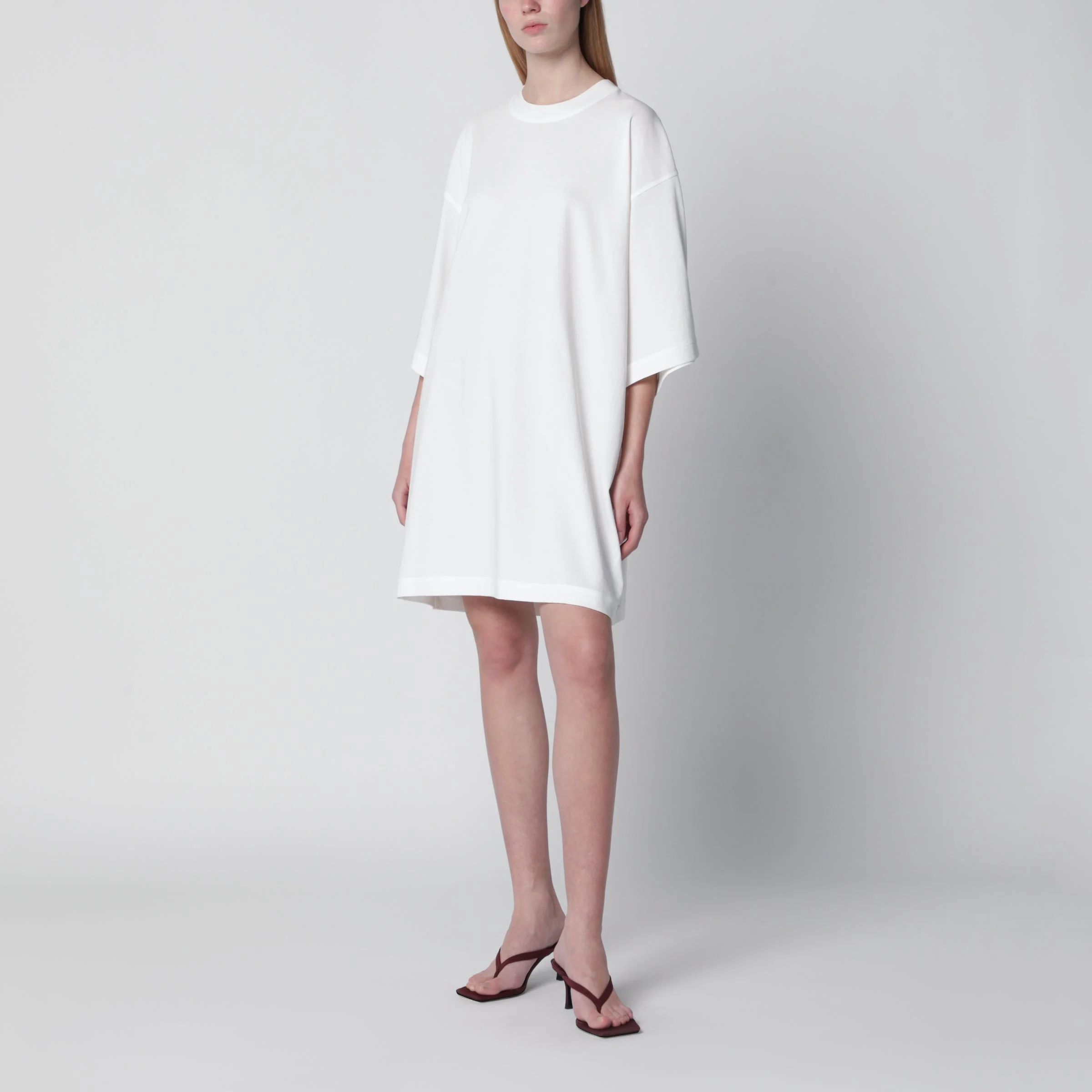 White cotton T-shirt dress - 1