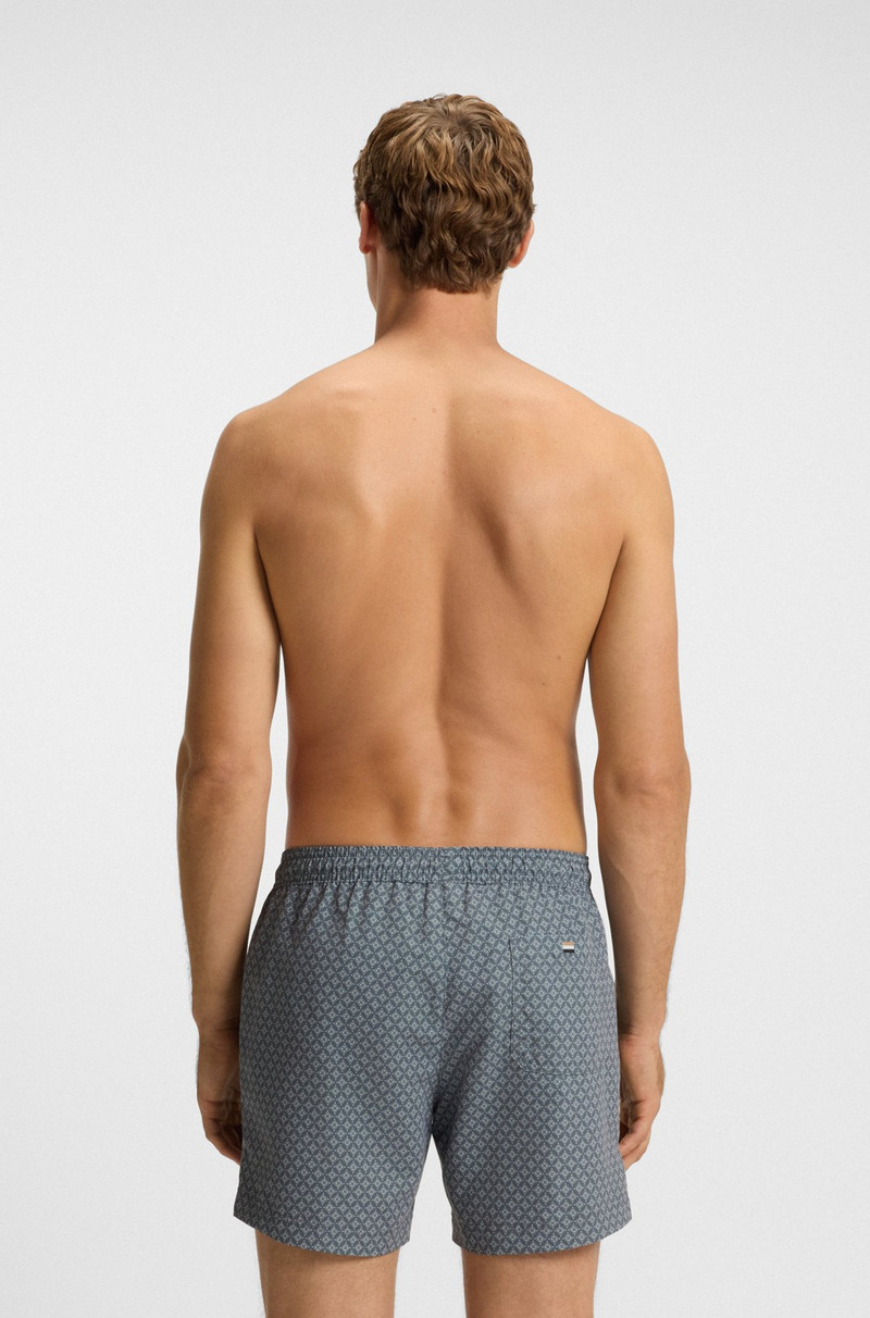 BOSS SWIM SHORTS WITH LOGO BADGE AND PRINT outlook