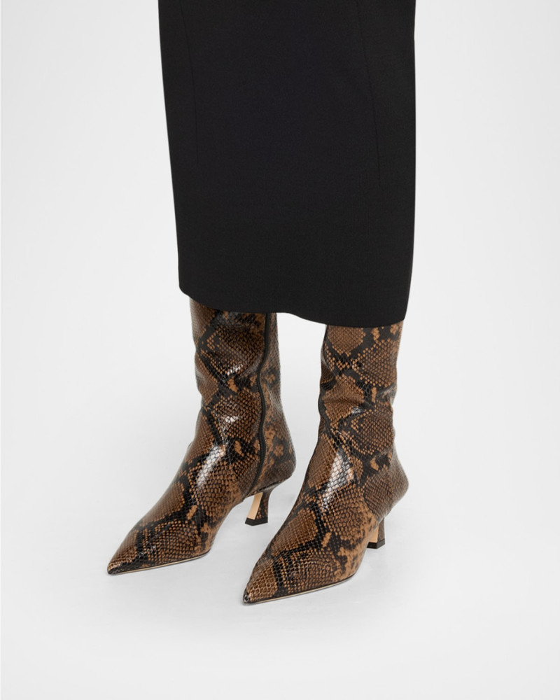 Stuart Weitzman Vinnie Snake-Embossed Leather Knee-High Boots outlook