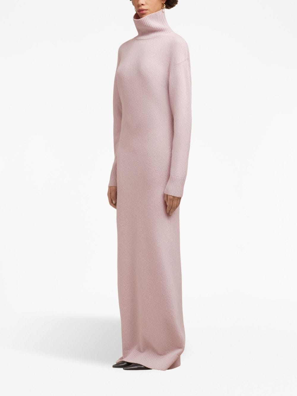elbow-patch knitted maxi dress - 3