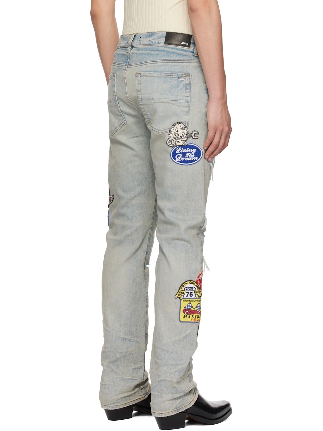 Blue Station Patch Repair Slim Jeans - 3